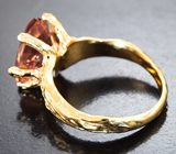 Золотое кольцо с орегонским солнечным камнем 3,96 карата! Редкая огранка Золото