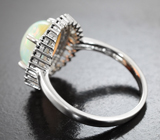 Превосходное серебряное кольцо с эфиопским опалом и черными шпинелями Серебро 925