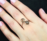 Изящное серебряное кольцо с дымчатым кварцем