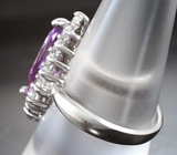Замечательное серебряное кольцо с аметистом и голубыми топазами Серебро 925