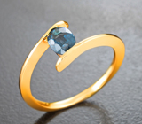 Золотое кольцо с редкой синей шпинелью 0,58 карата