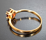 Золотое кольцо c оранжевой шпинелью высокой чистоты 1,06 карата Золото