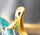 Золотое кольцо с ярким аквамарином 5,25 карата и бриллиантами