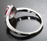 Прелестное серебряное кольцо с рубином и разноцветными сапфирами Серебро 925