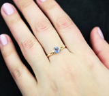 Золотое кольцо с редкой голубовато-фиолетовой шпинелью высокой чистоты 0,61 карата Золото
