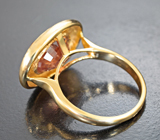 Кольцо с ограненным солнечным камнем 5,93 карата Золото