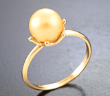 Золотое кольцо с золотистой морской жемчужиной 3,64 карата Золото