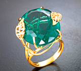 Золотое кольцо с крупным насыщенным «неоновым» флюоритом 43,17 карата
