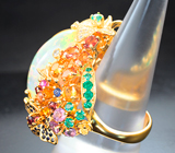 Шедевр ювелирного искусства! Золотое кольцо с уникальным опалом 24,85 карата, самоцветами и 55 бриллиантами Золото
