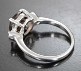 Замечательное серебряное кольцо с дымчатым кварцем Серебро 925