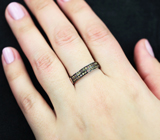 Стильное серебряное кольцо с сапфирами Серебро 925