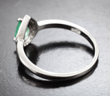 Серебряное кольцо с изумрудом и разноцветными сапфирами