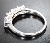 Стильное серебряное кольцо с аметистами Серебро 925