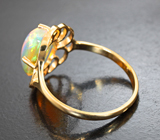 Золотое кольцо с кристаллическим эфиопскм опалом 2,66 карата Золото