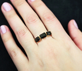 Золотое кольцо с насыщенными турмалинами 4,39 карата