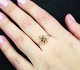 Золотое кольцо с контрастным андалузитом 0,59 карата