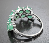 Серебряное кольцо с изумрудами 3,07 карата