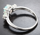 Элегантное серебряное кольцо с кристаллическими эфиопскими опалами Серебро 925