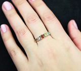 Серебряное кольцо с разноцветными турмалинами Серебро 925