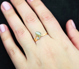 Золотое кольцо с хризобериллом с эффектом кошачьего глаза 1,4 карата и чистейшим александритом Золото