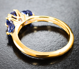 Золотое кольцо с яркими сверкающими танзанитами высокой чистоты 1,75 карата Золото