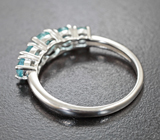 Прелестное cеребряное кольцо с голубыми апатитами Серебро 925