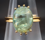 Золотое кольцо с турмалином цвета морской волны 7,65 карата Золото