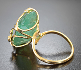 Золотое кольцо с на редкость крупным уральским изумрудом 18,83 карата и бриллиантами Золото