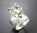 Серебряное кольцо с зеленым аметистом 7,93 карата и перидотом Серебро 925