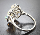 Превосходное cеребряное кольцо с кристаллическими эфиопскими опалами Серебро 925