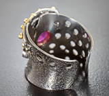 Серебряное кольцо с сапфиром и аметистами Серебро 925