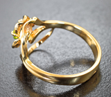 Золотое кольцо с ярким уральским демантоидом 0,59 карата