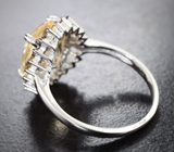 Стильное серебряное кольцо с цитрином и разноцветными сапфирами Серебро 925