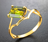 Золотое кольцо с ярким турмалином высокой чистоты 1,86 карата Золото