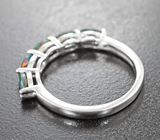 Элегантное серебряное кольцо с ограненными черными опалами Серебро 925