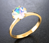 Золотое кольцо с ярким эфиопским опалом авторской огранки 0,88 карата Золото