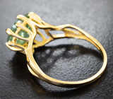 Золотое кольцо с мятно-зеленым турмалином 3,03 карата