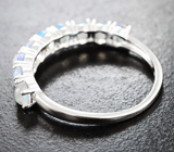 Эффектное серебярное кольцо с кристаллическими эфиопскими опалами Серебро 925