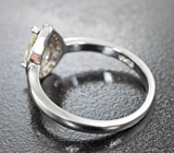 Праздничное cеребряное кольцо с турмалином и сапфирами Серебро 925