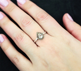 Праздничное cеребряное кольцо с турмалином и сапфирами Серебро 925