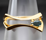 Золотое кольцо с насыщенным уральским александритом оттенка морской волны 0,31 карата