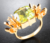 Золотое кольцо с крупным диаспором с ярко-выраженной сменой цвета 8,19 карата и бриллиантами