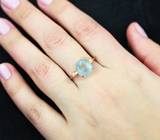Золотое кольцо с пастельно-голубым аквамарином 2,86 карата