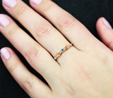 Золотое кольцо с уральским александритом 0,1 карата и бриллиантами