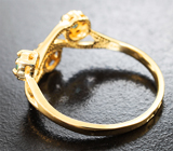 Кольцо с уральскими александритами 0,26 карата и бриллиантами