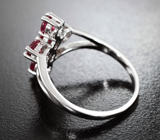Оригинальное серебряное кольцо с рубинами
