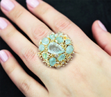 Эксклюзив! Роскошное массивное золотое кольцо с параиба турмалинами 10,04 карата и бриллиантами