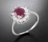Замечательное серебряное кольцо с рубином