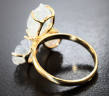 Золотое кольцо с резным лунным камнем 8,58 карата