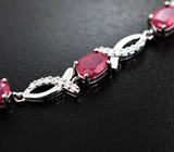 Элегантный серебряный браслет с рубинами